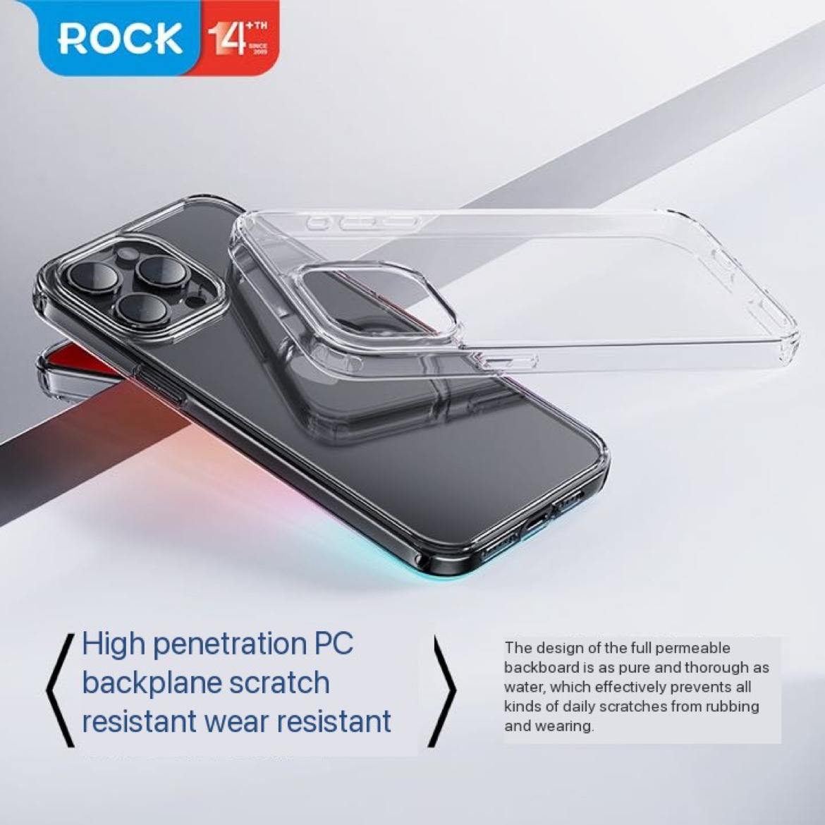 Rock Space Clear transparent skal till iPhone 15 Pro