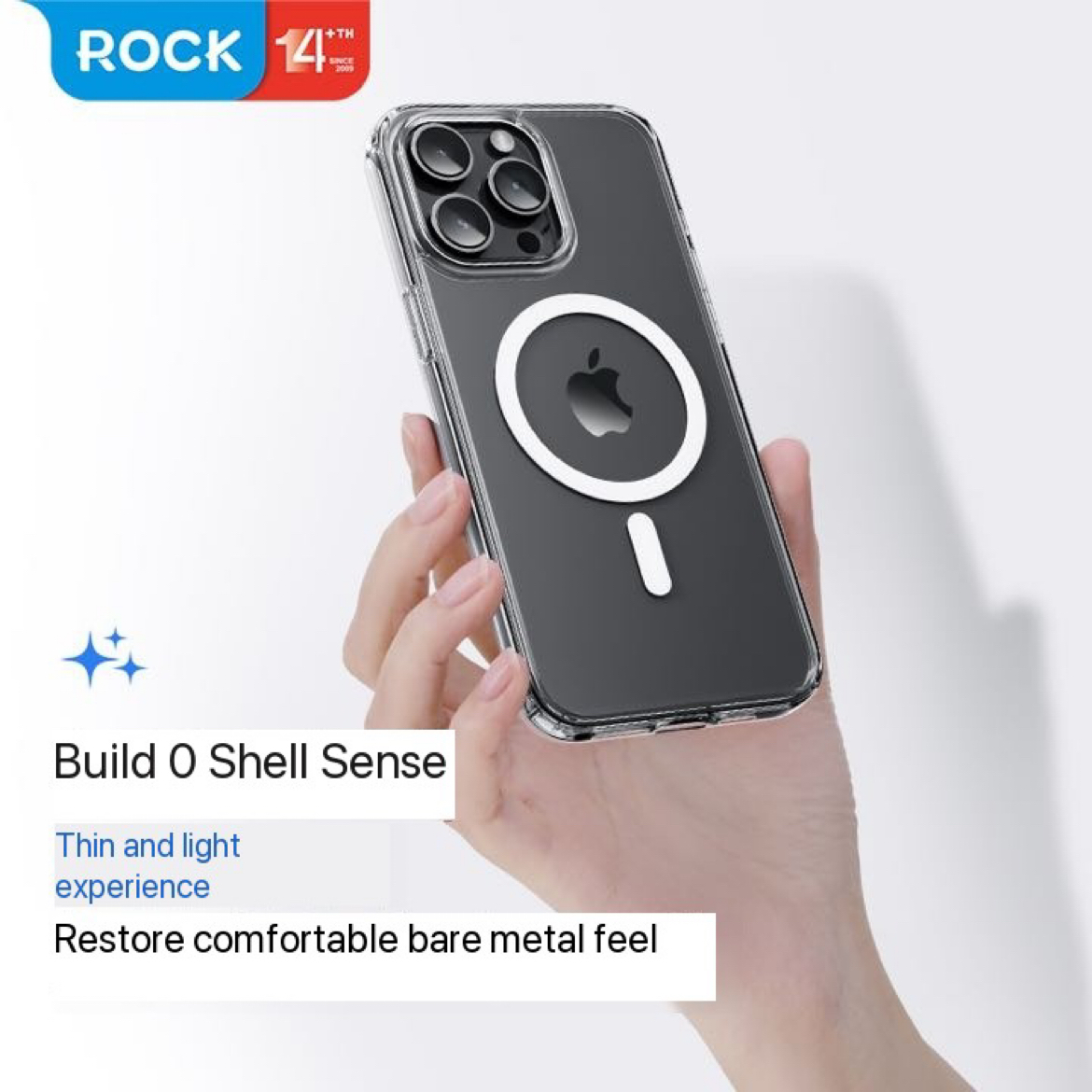 Rock skal med stöd för trådlös laddning till iPhone 15 Pro Max
