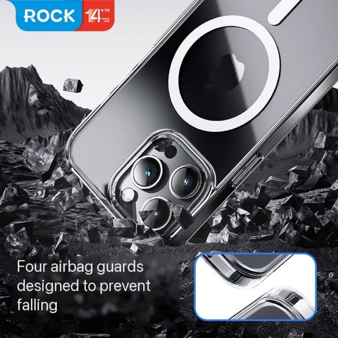 Rock skal med stöd för trådlös laddning till iPhone 15