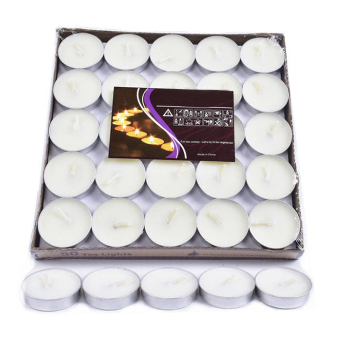 Rökfria värmeljus, 50-pack, vit