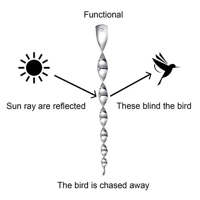 Reflekterande fågelskrämma i stavform, 6 delar