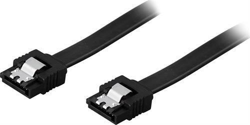 Deltaco SATA-kabel med lås-clips, 0.3m