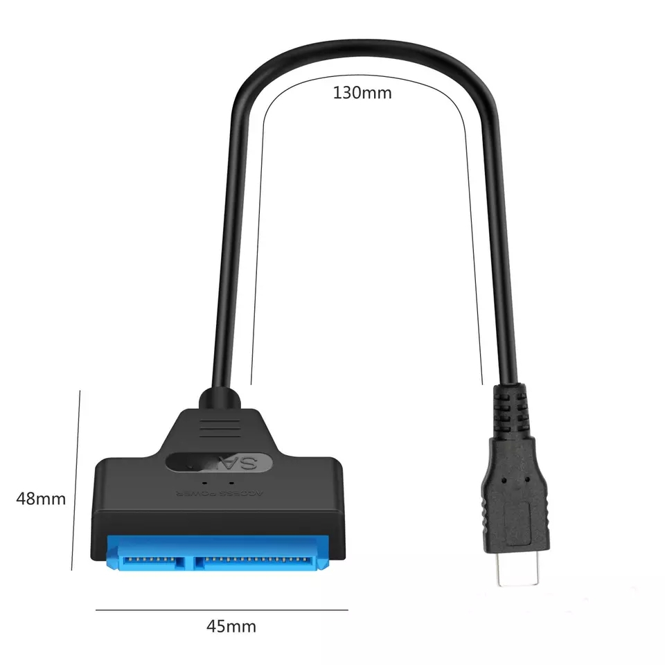 SATA till USB-C adapterkabel, 2.5 tum, 6Gbps, 25cm