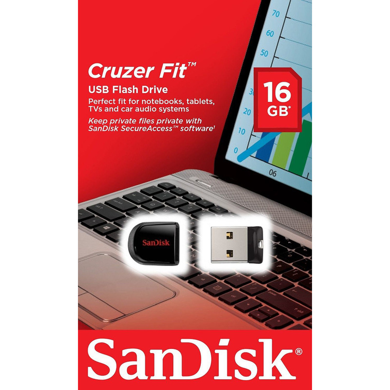 SanDisk Cruzer Fit USB-minne USB2.0, 16GB 