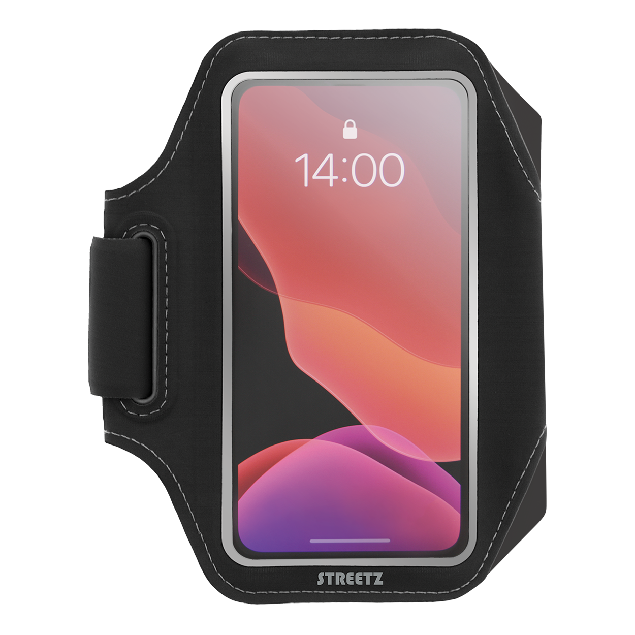 STREETZ Sportarmband med reflexer, 6.5 tum smartphones, svart