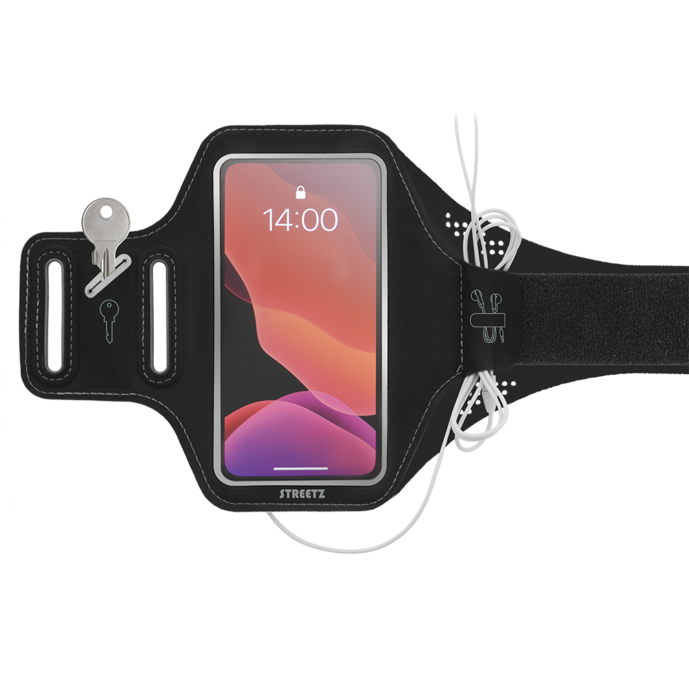 STREETZ Sportarmband med reflexer, 6.5 tum smartphones, svart