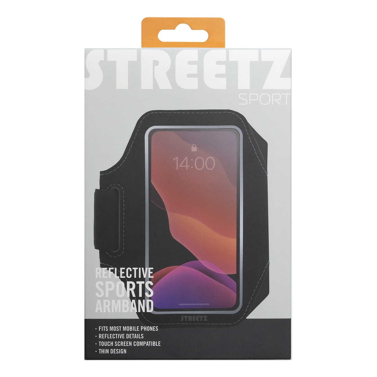 STREETZ Sportarmband med reflexer, 6.5 tum smartphones, svart