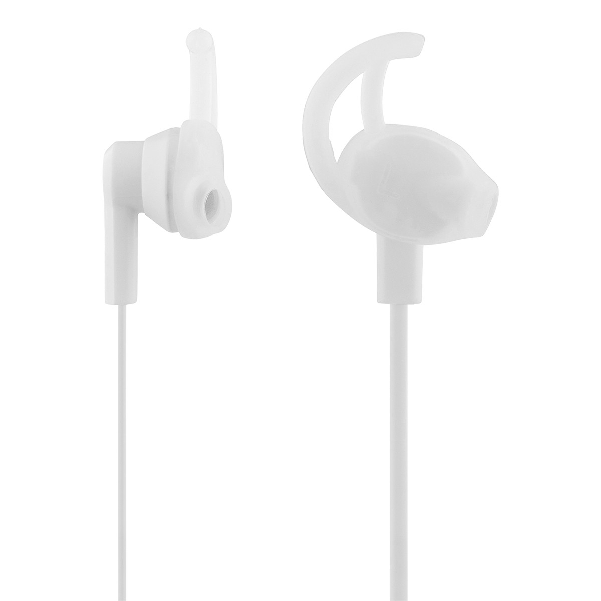 STREETZ Stay-In-Ear sporthörlurar med mikrofon, 3.5 mm, vit