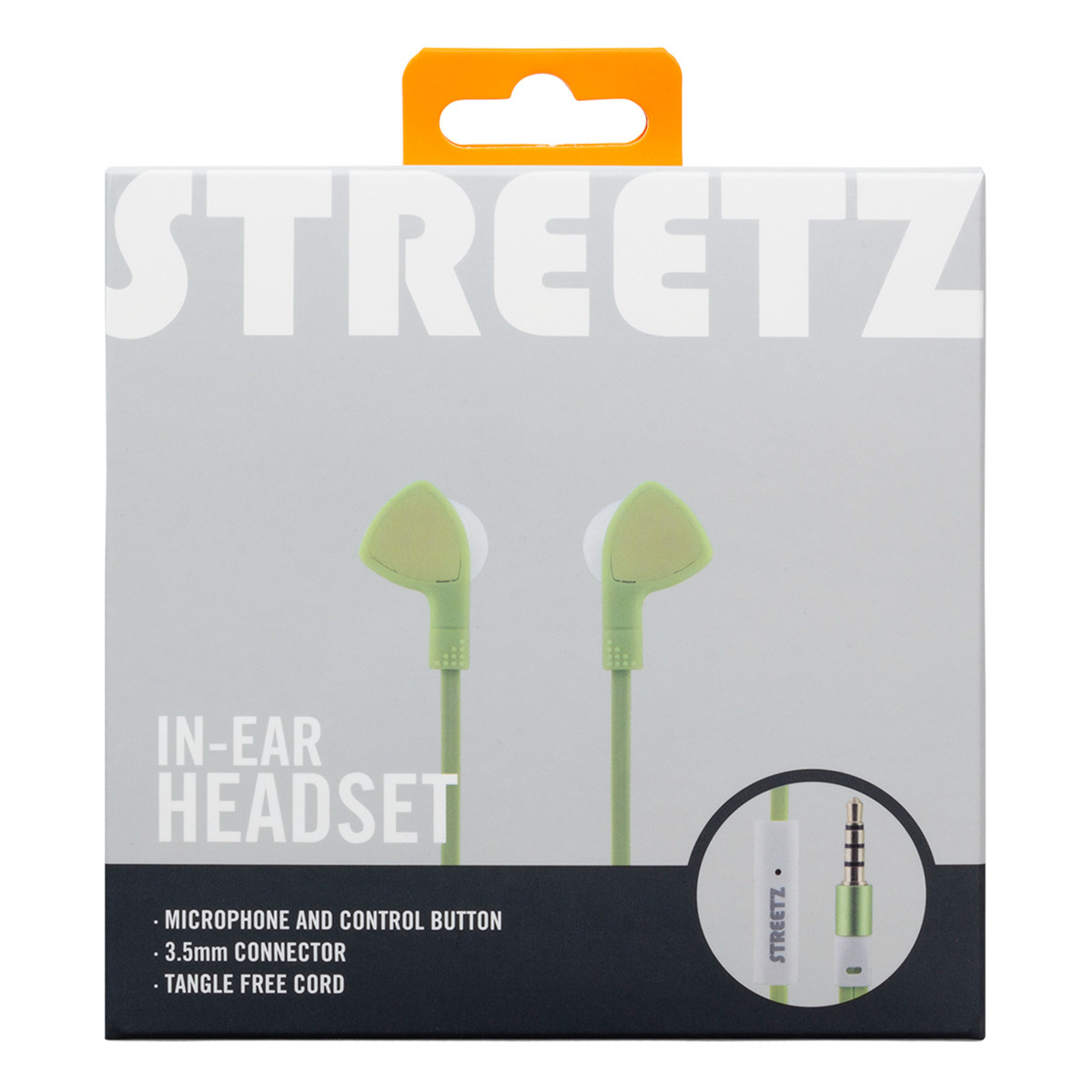 STREETZ Trasselfria In Ear-hörlurar med mikrofon, 3.5 mm, grön