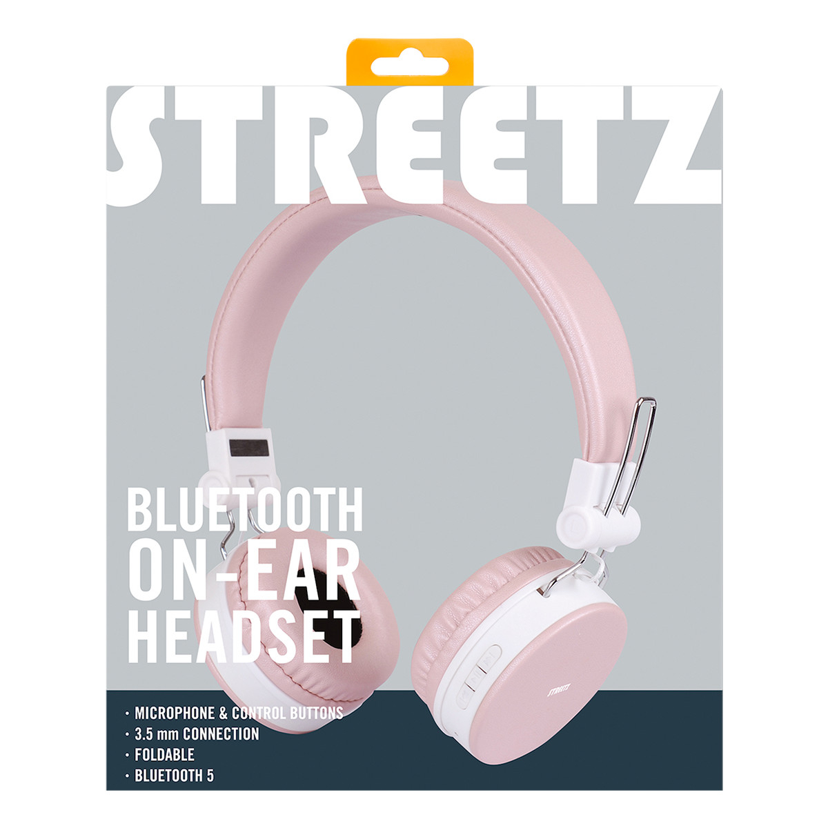 STREETZ Vikbart On Ear-hörlurar, Bluetooth, 3.5 mm, rosa