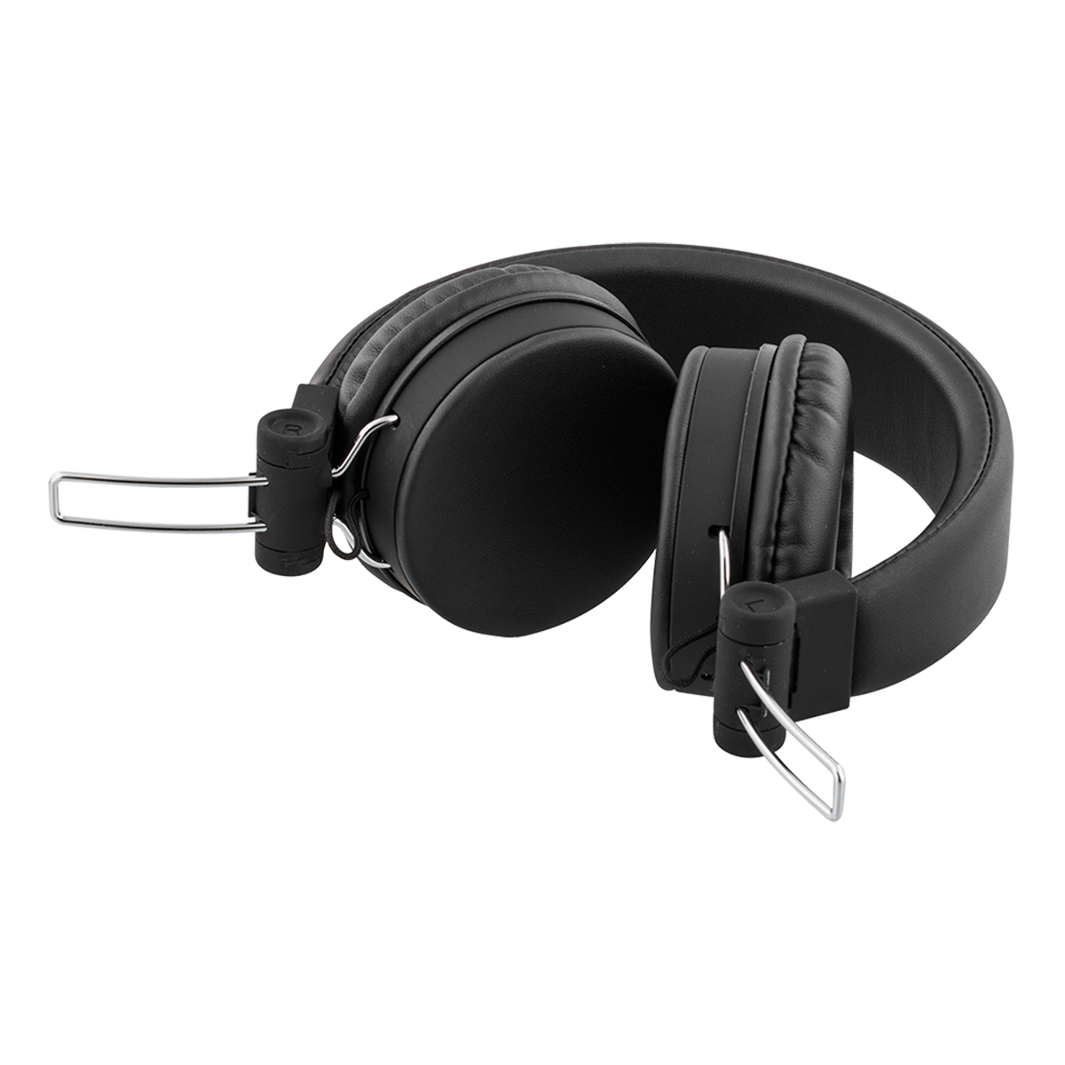 STREETZ vikbara hörlurar med mikrofon, 3.5mm, 1.5m, svart