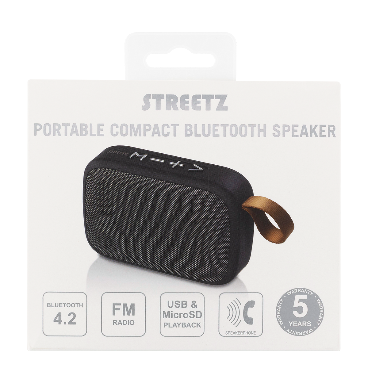 STREETZ bärbar Bluetooth-högtalare, USB, TF, AUX, FM, handsfree