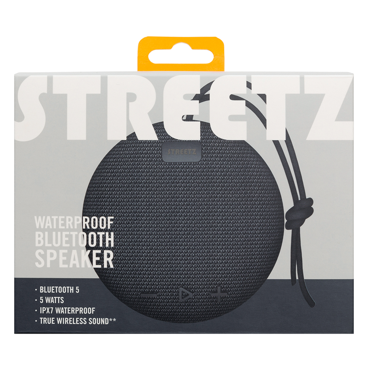 STREETZ Vattentålig Bluetooth-högtalare, TWS, 5W, IPX7, svart