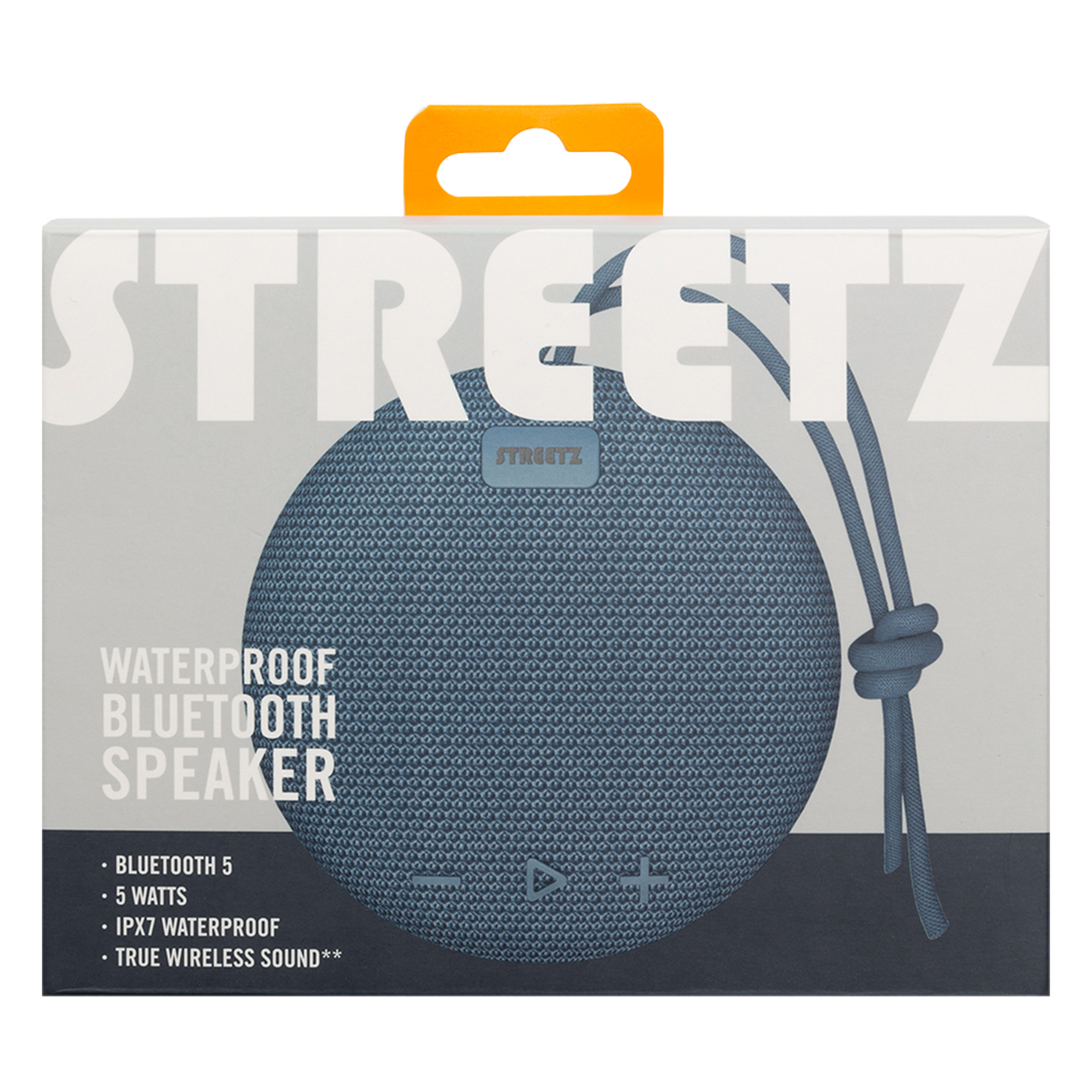 STREETZ Vattentålig Bluetooth-högtalare, TWS, 5W, IPX7, blå