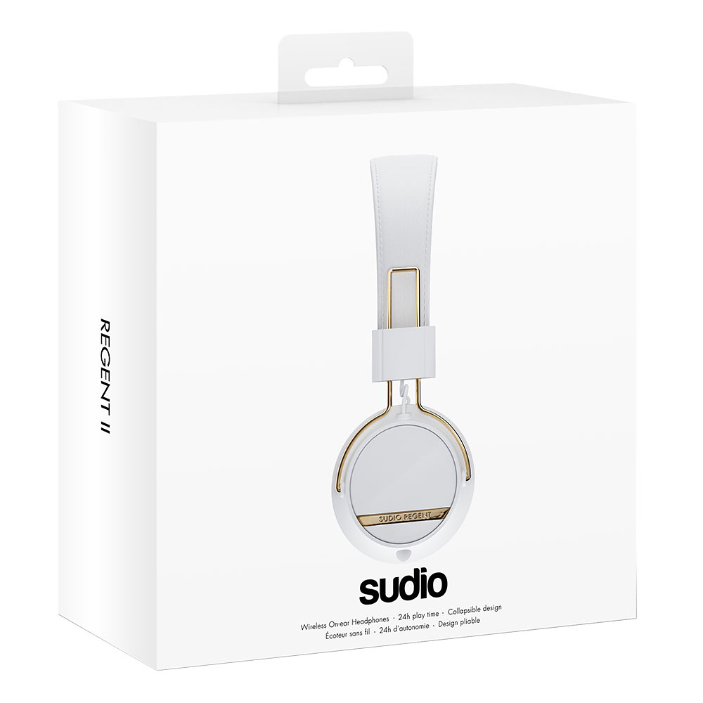 Sudio Regent II, Bluetooth 4.1, trådlösa/aux, vit