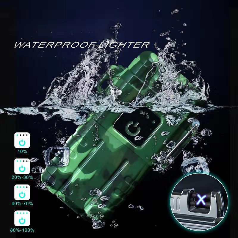 ArcLighter vattentät uppladdningsbar USB-tändare, camo grön