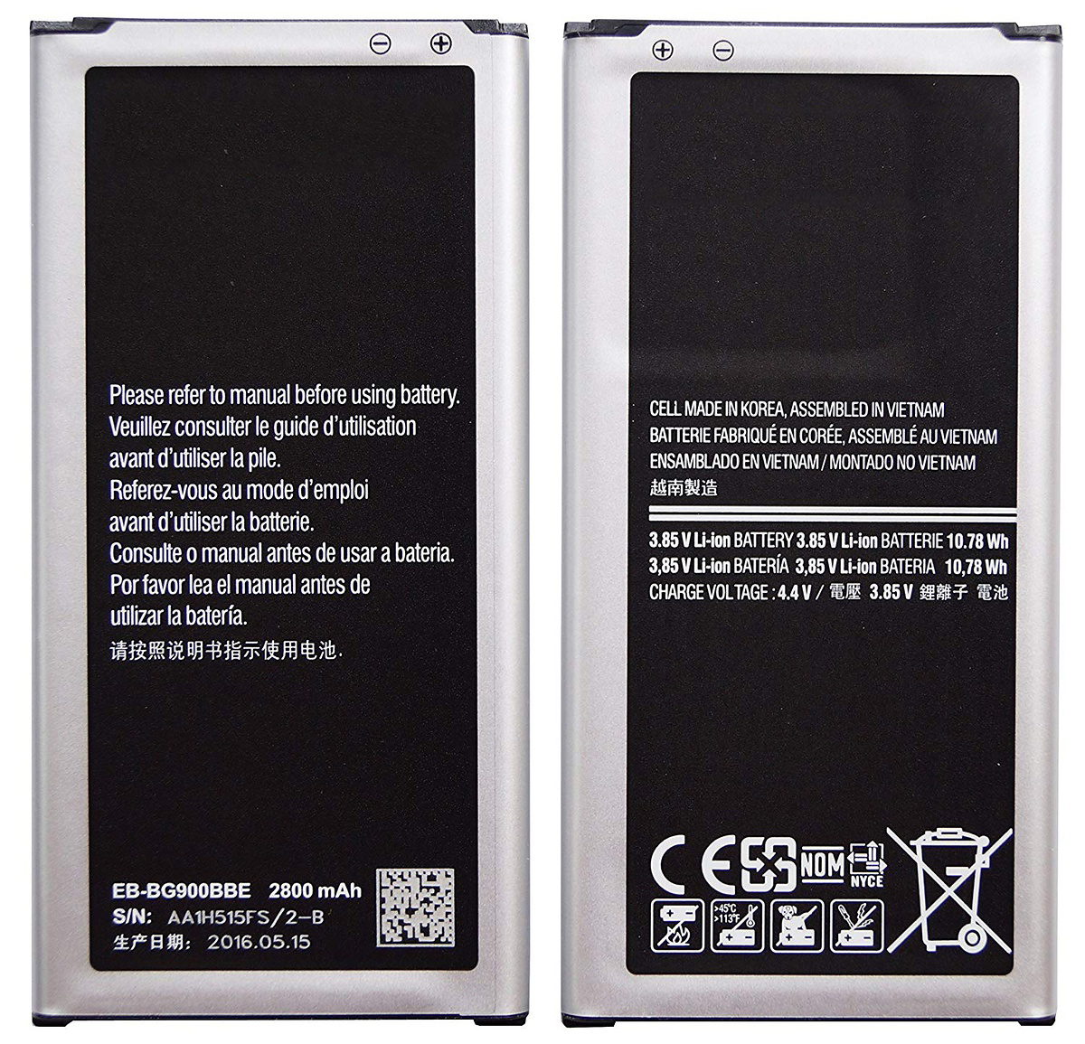 Samsung Galaxy S5 batteri, 2800mAh, EB-BG900ABE