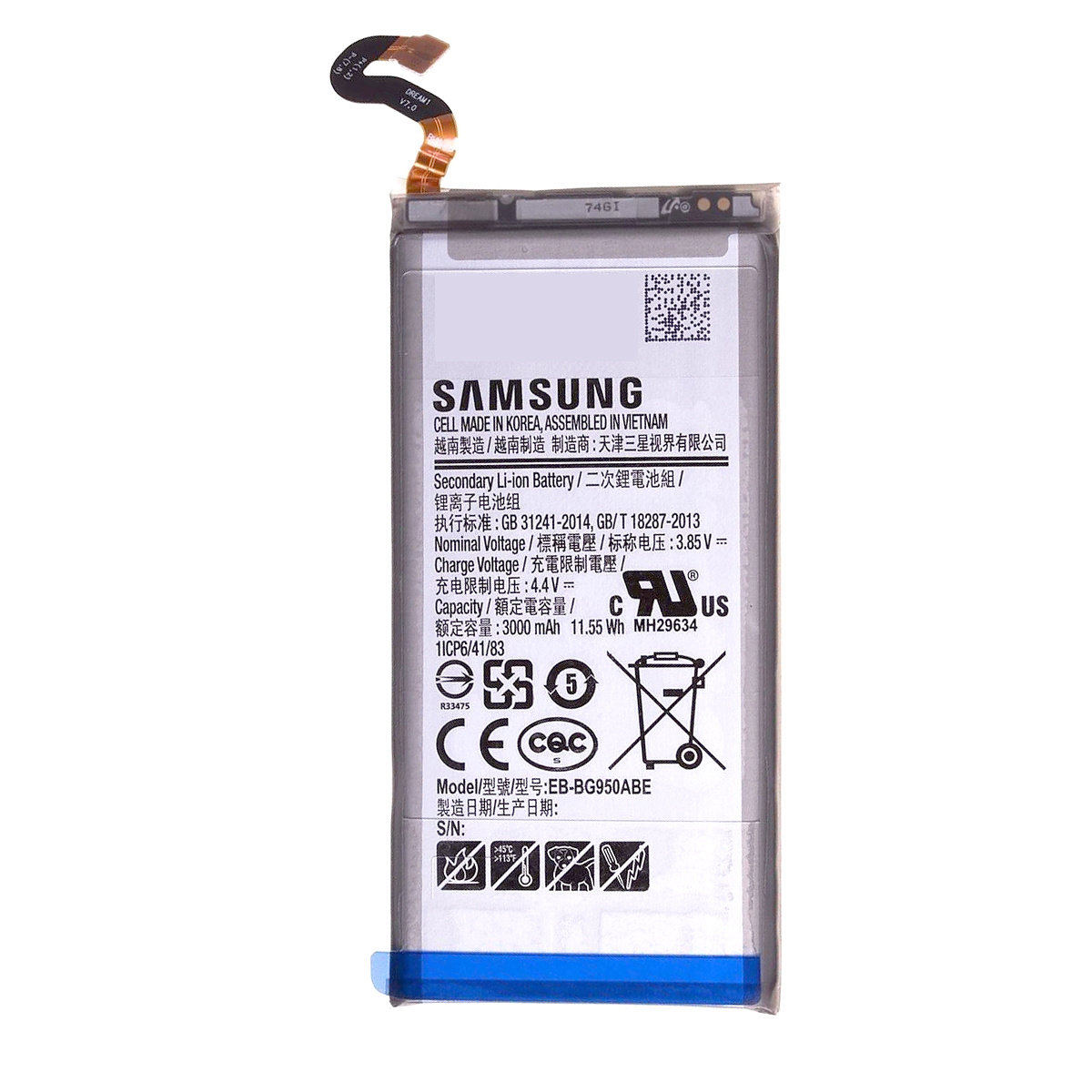 Samsung Galaxy S8 original batteri, 3000mAh, EB-BG950ABE