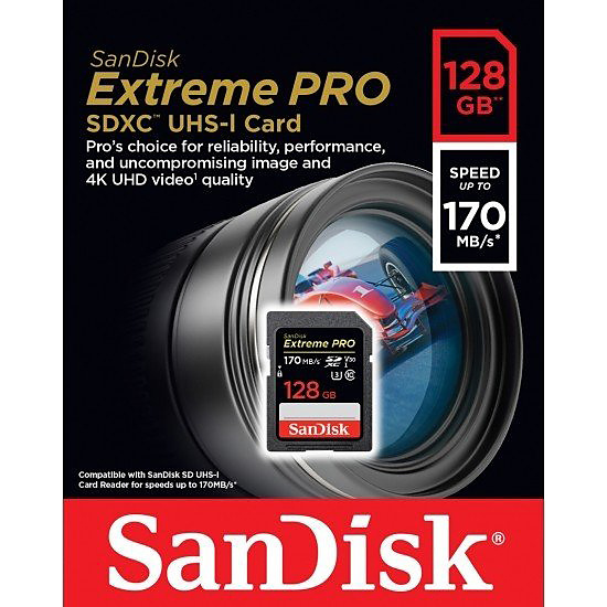SanDisk Extreme Pro SDXC 170MB/s, 128GB, demoex