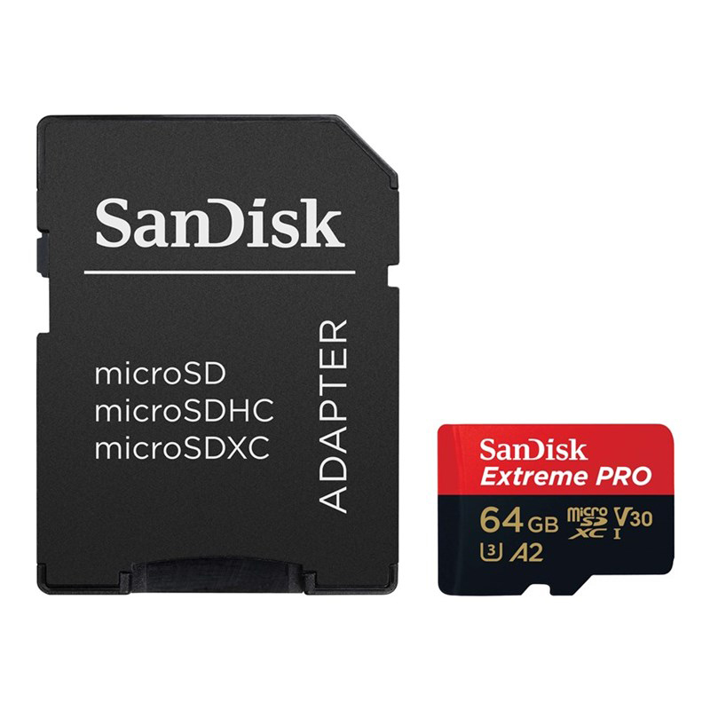 64GB SanDisk Extreme Pro MicroSDXC, 170MB/s A2