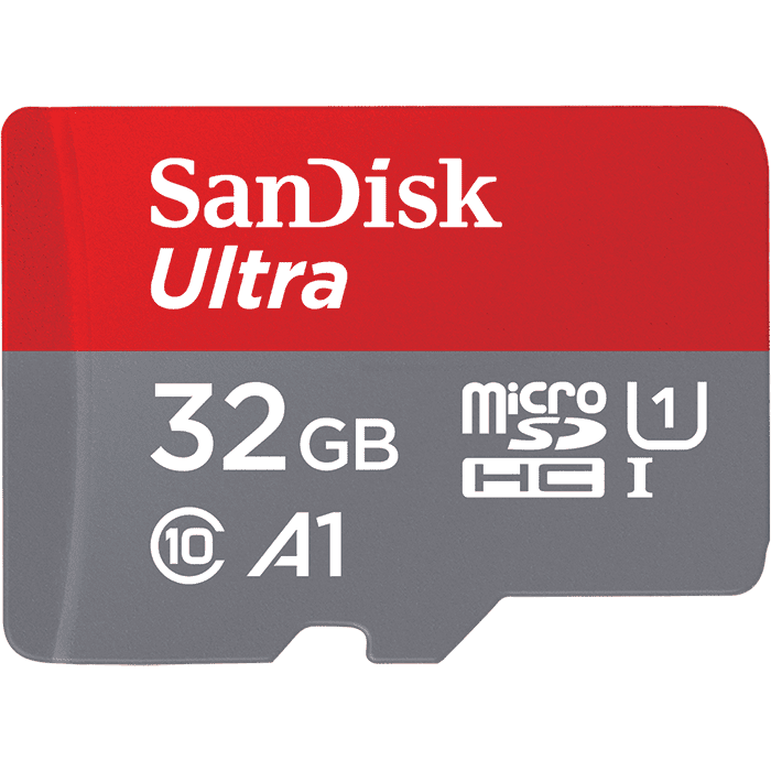32GB SanDisk Ultra MicroSDHC Klass 10, 120MB/s A1