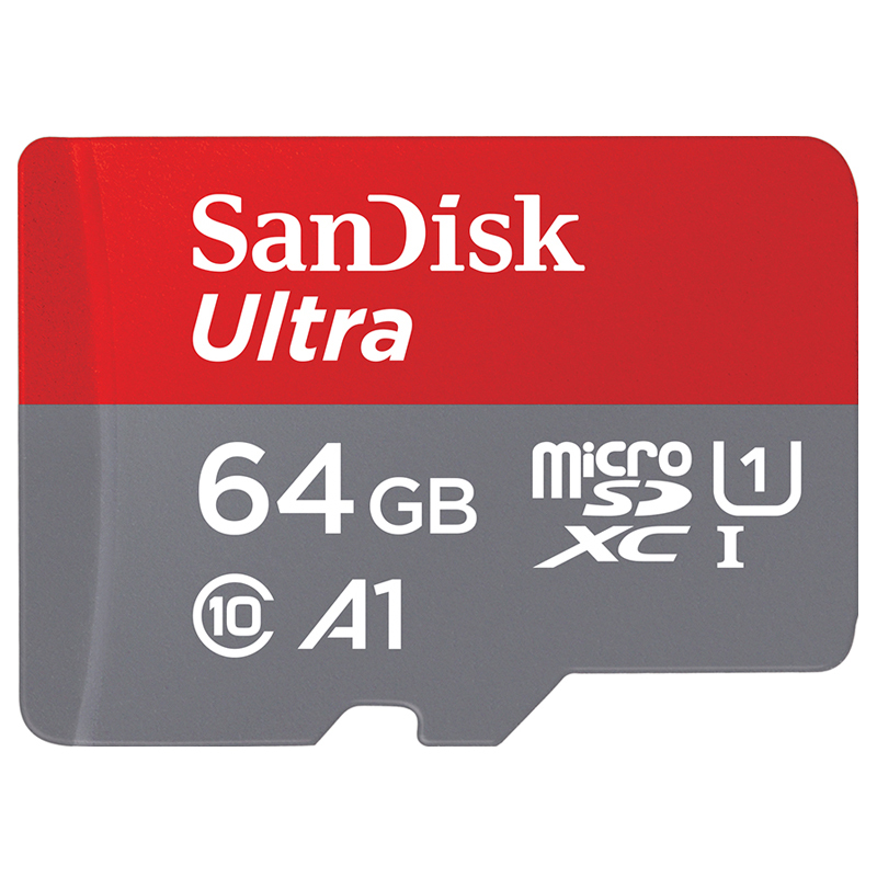64GB SanDisk Ultra MicroSDXC UHS-I Klass 10, 120MB/s A1
