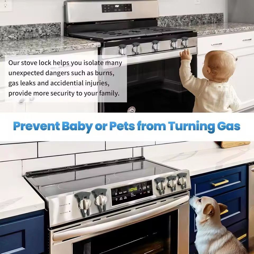 Barnsäker vredspärr för spisen, 6st