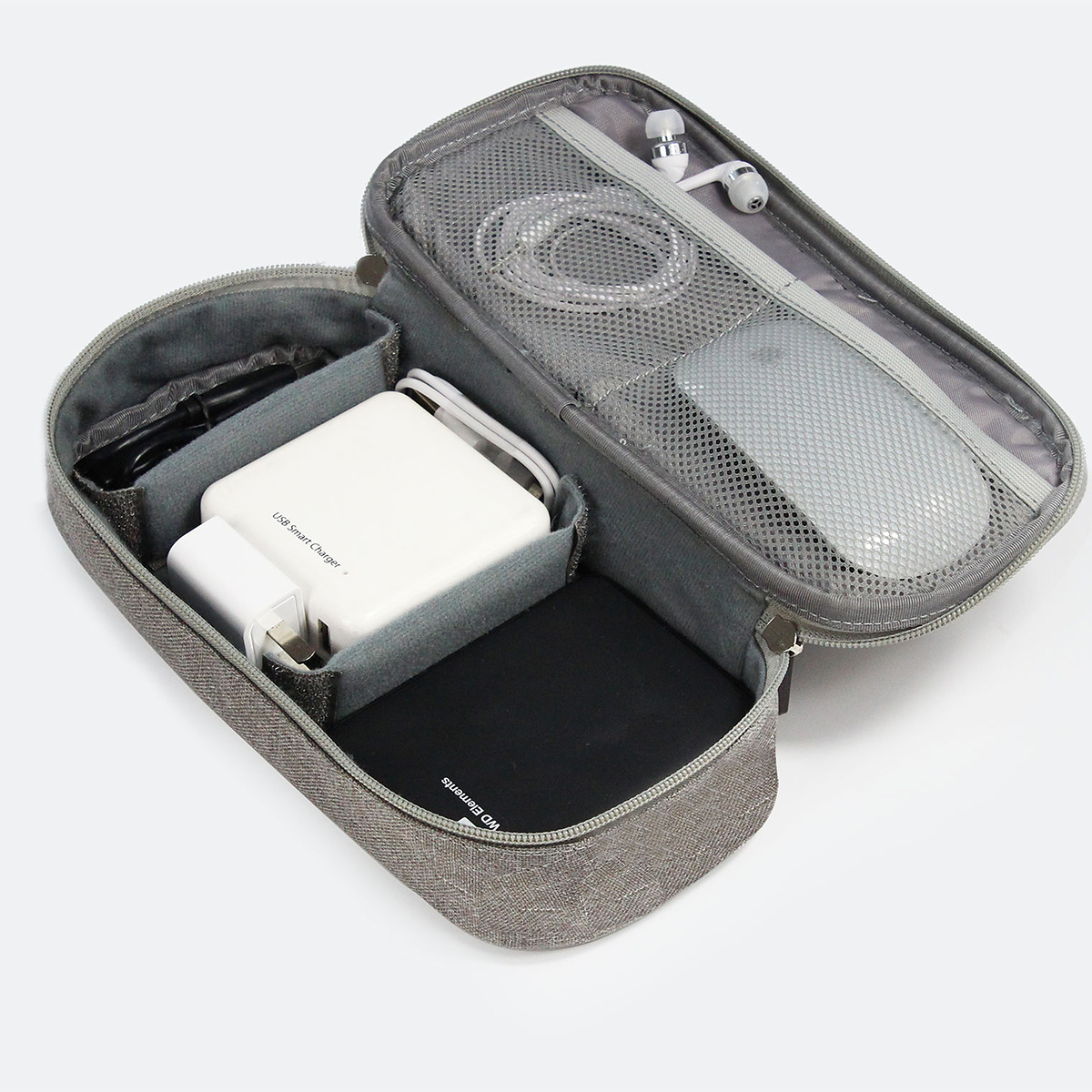 Multifunktionell väska i slitstarkt tyg, grå