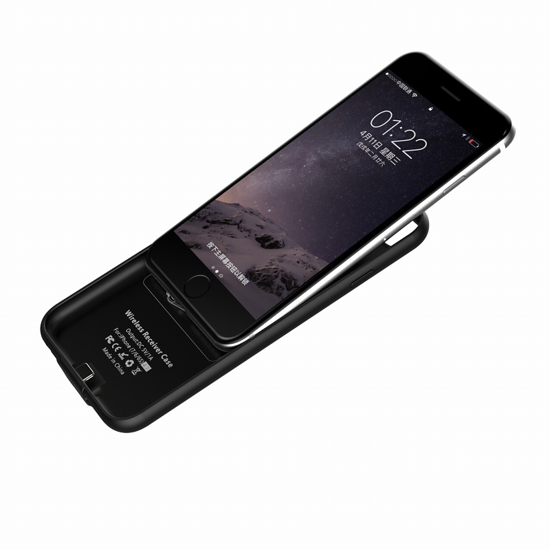 Skal för trådlös laddning till iPhone 6/6S, svart