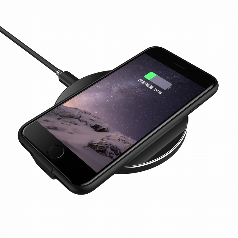Skal för trådlös laddning till iPhone 6/6S, svart