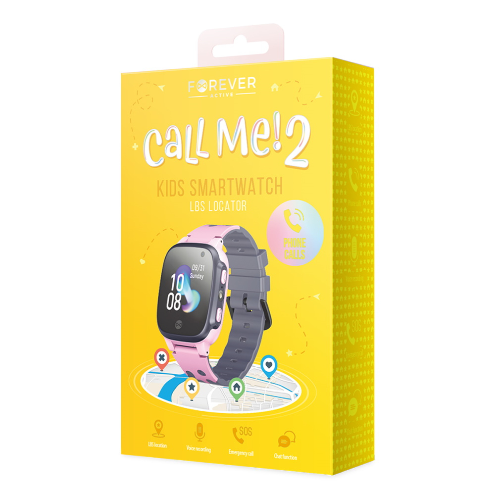 Smartwatch Kids Forever Call Me 2 KW-60 för barn, rosa