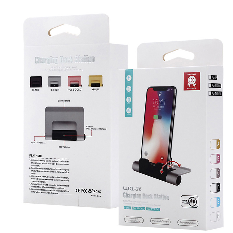 Snabbladdare/docka till Android, iPhone och USB-C, silver