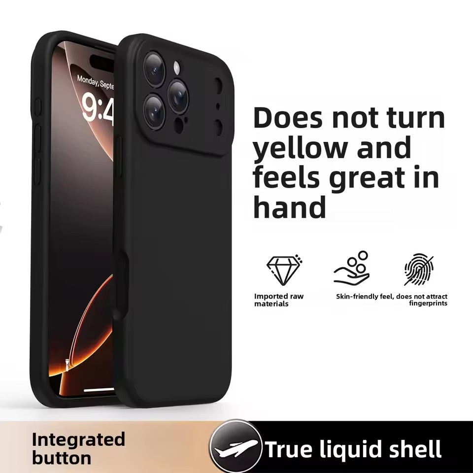 Soft Touch Silikonskal till iPhone 16, svart