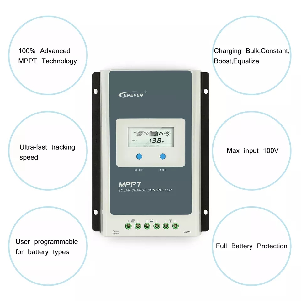 Epever Tracer1210AN MPPT Laddningsregulator för solcellsladdare