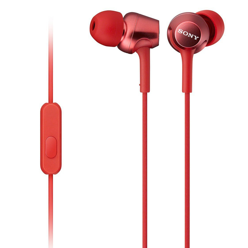 Sony MDR-EX250AP In Ear-hörlurar med mikrofon, röd