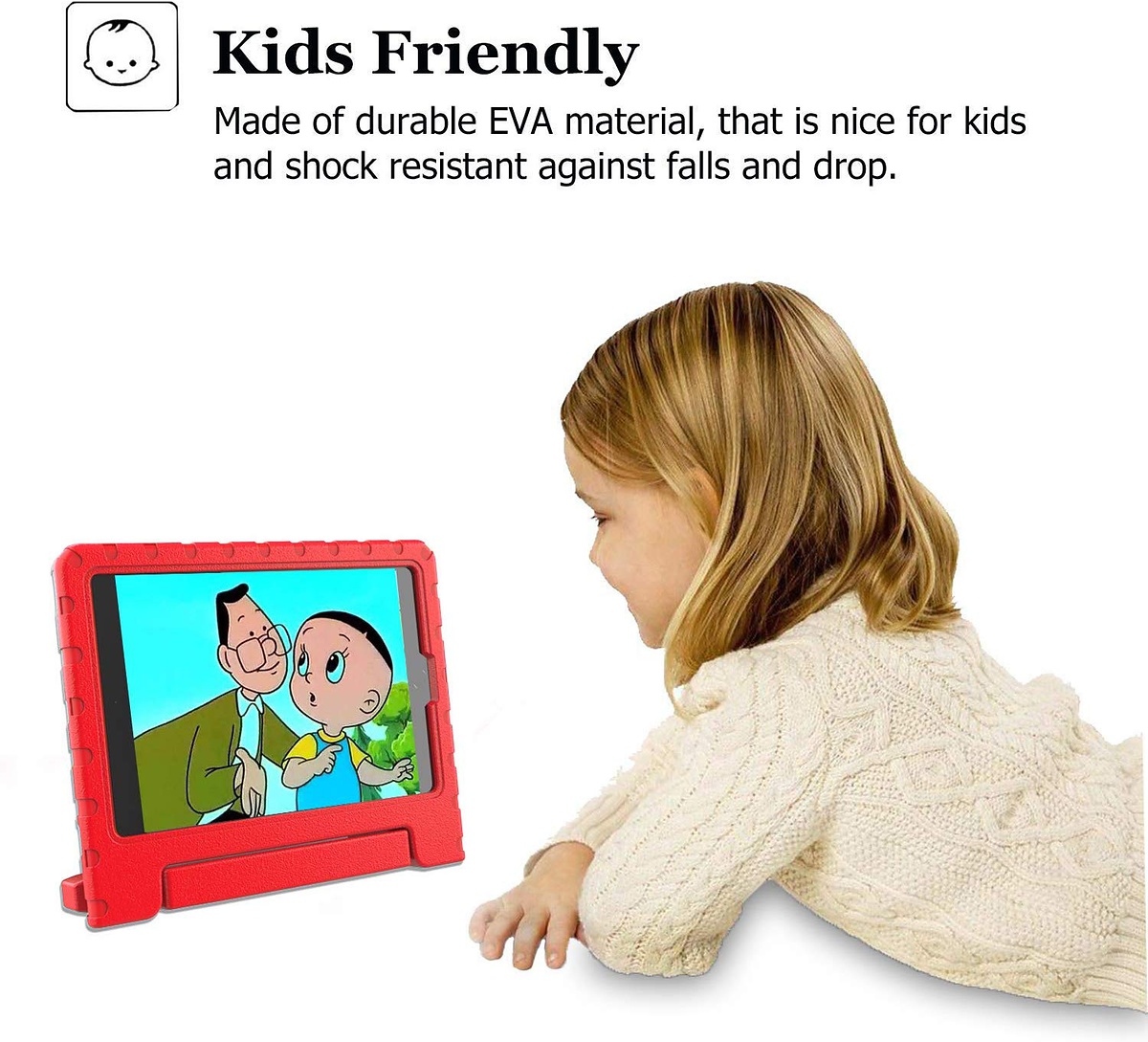 Stöttåligt barnfodral, iPad 10.2 / Pro 10.5 / Air 3 10.5, röd