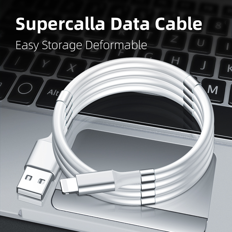 SuperCalla Magnetic Charging Apple Lihtening Cable 1.8M White