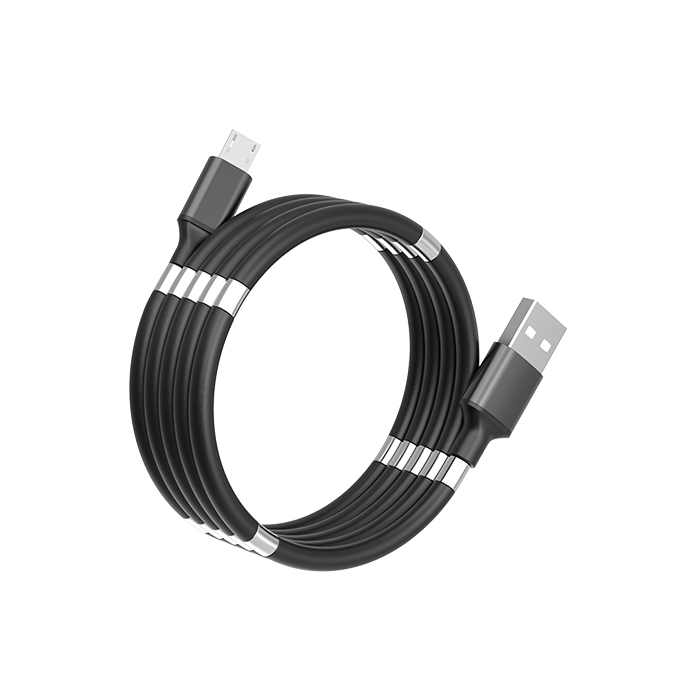 SuperCalla Magnetisk MicroUSB-kabel, 0.9m, svart