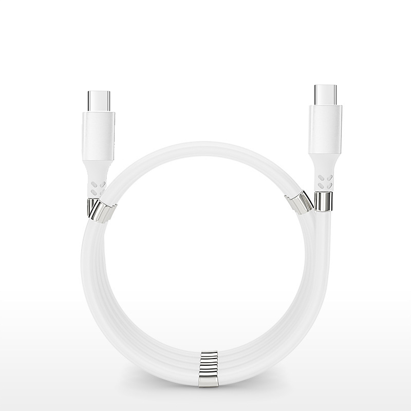 SuperCalla Magnetisk USB-C till USB-C kabel, 2A, 0.9m, vit