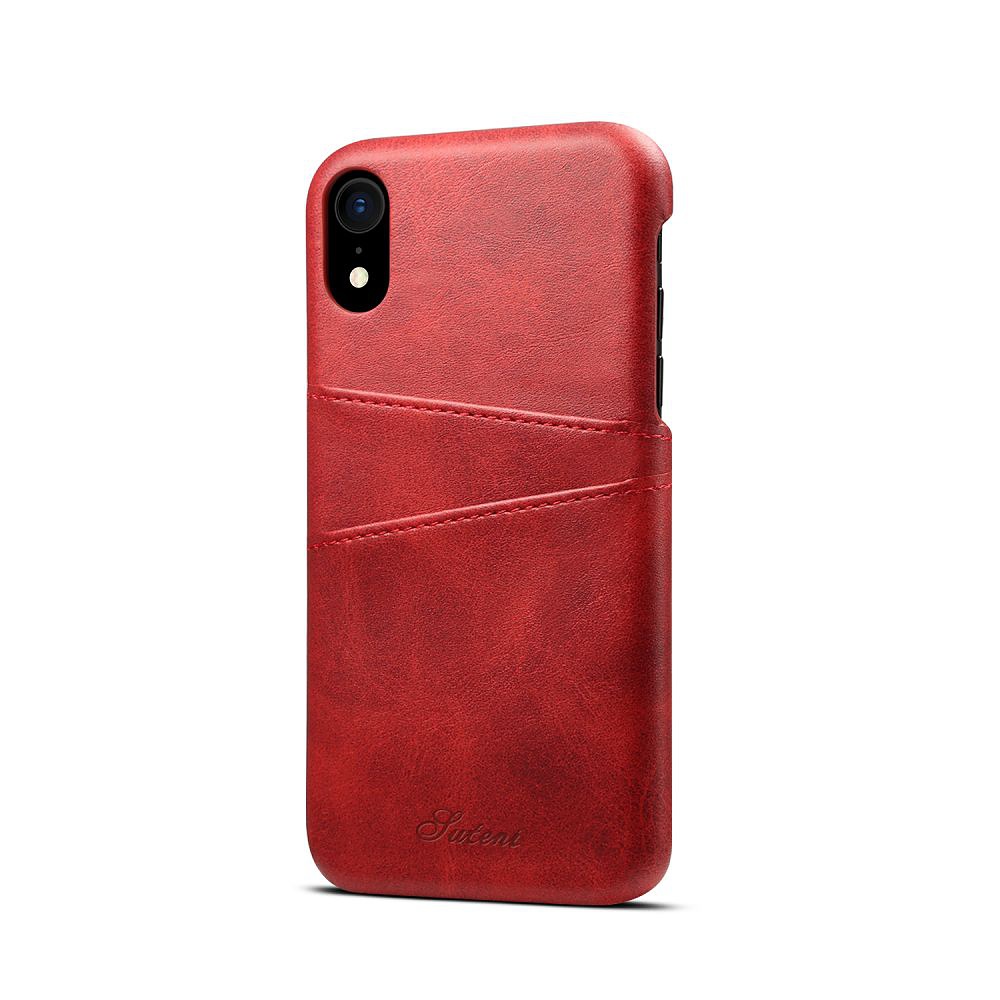 Skal med 2 kortplatser till iPhone XR 6.1, röd