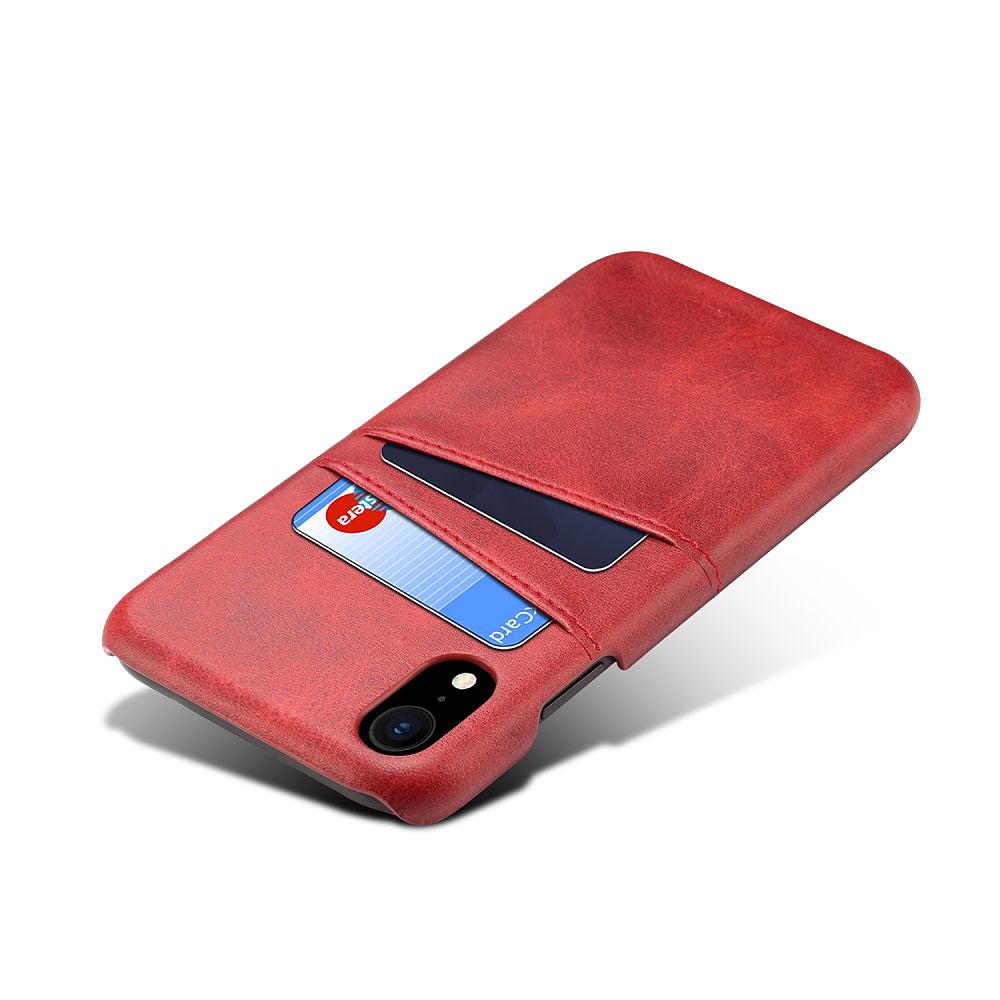 Skal med 2 kortplatser till iPhone XR 6.1, röd