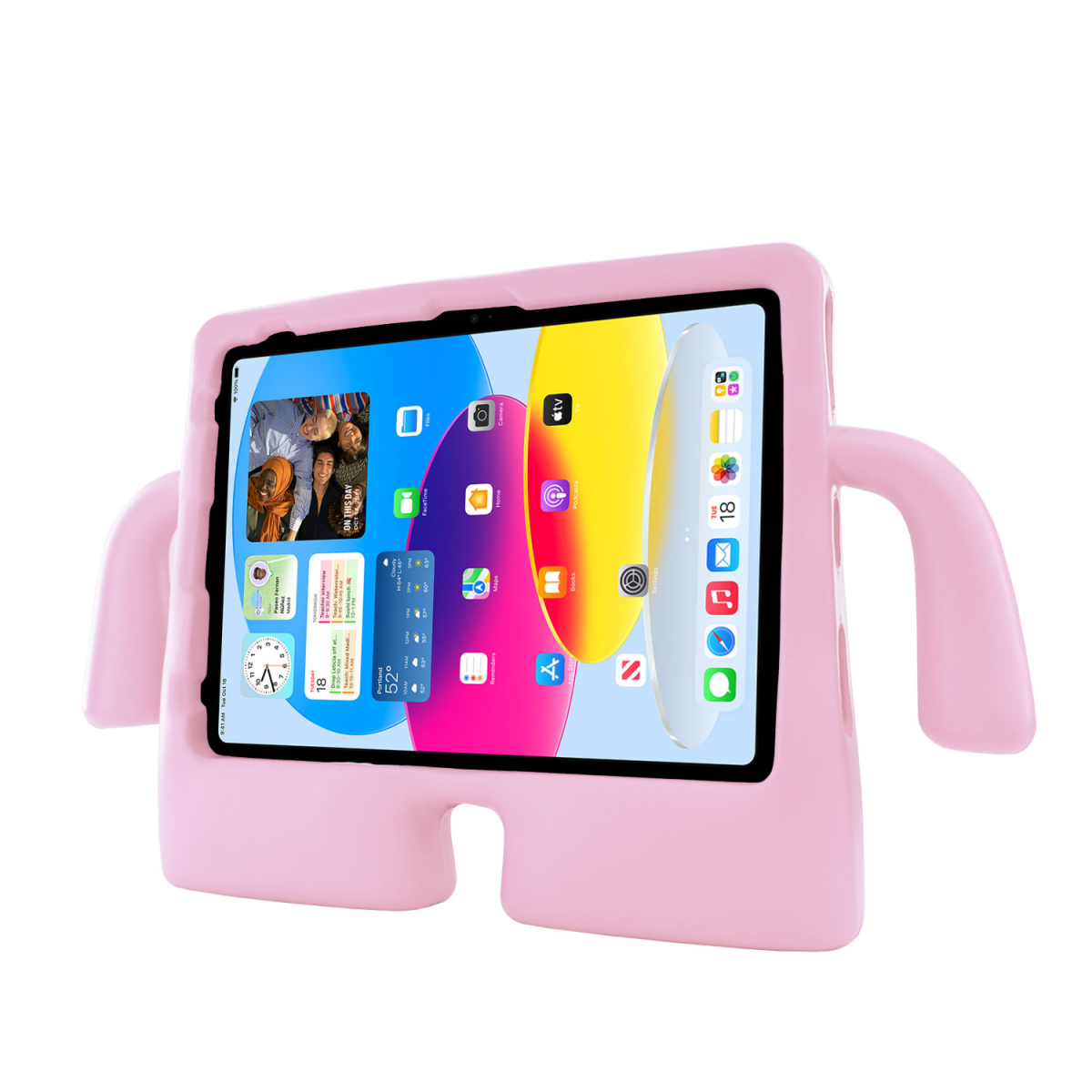 Barnfodral med ställ, iPadAir10.9/iPadPro11/iPad10.9, ljusrosa