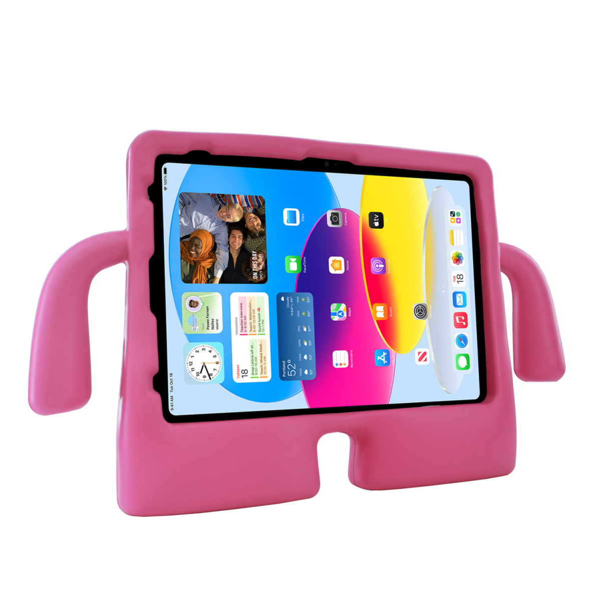 Barnfodral med ställ till iPadAir10.9/iPadPro11/iPad10.9, rosa
