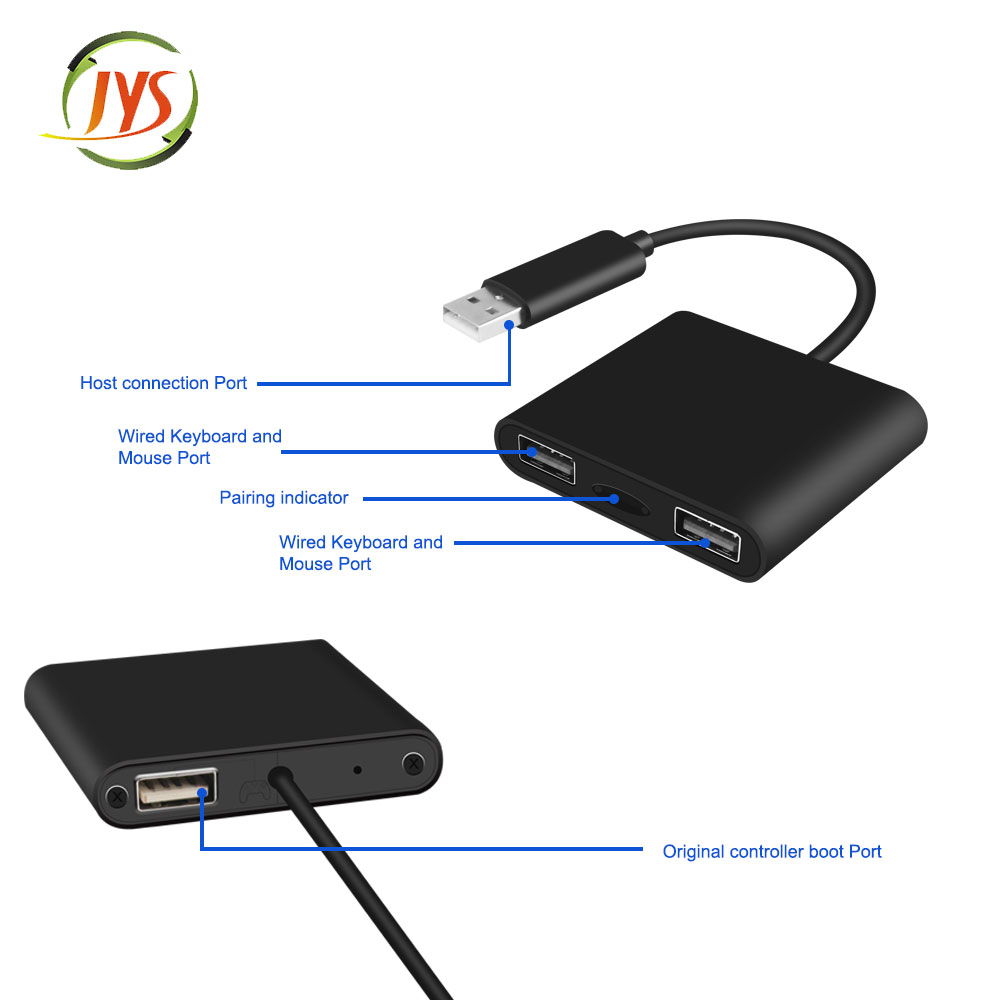 Tangentbord- och musadapter för Switch/XBox One/PS4, svart