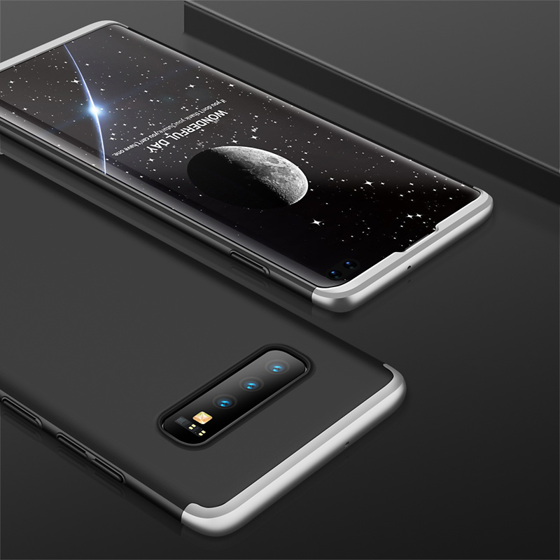 3-delat skal till Samsung Galaxy S10 Plus, silver/svart