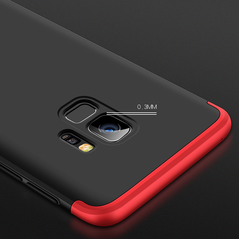 3-delat skal till Samsung Galaxy S9, svart/röd