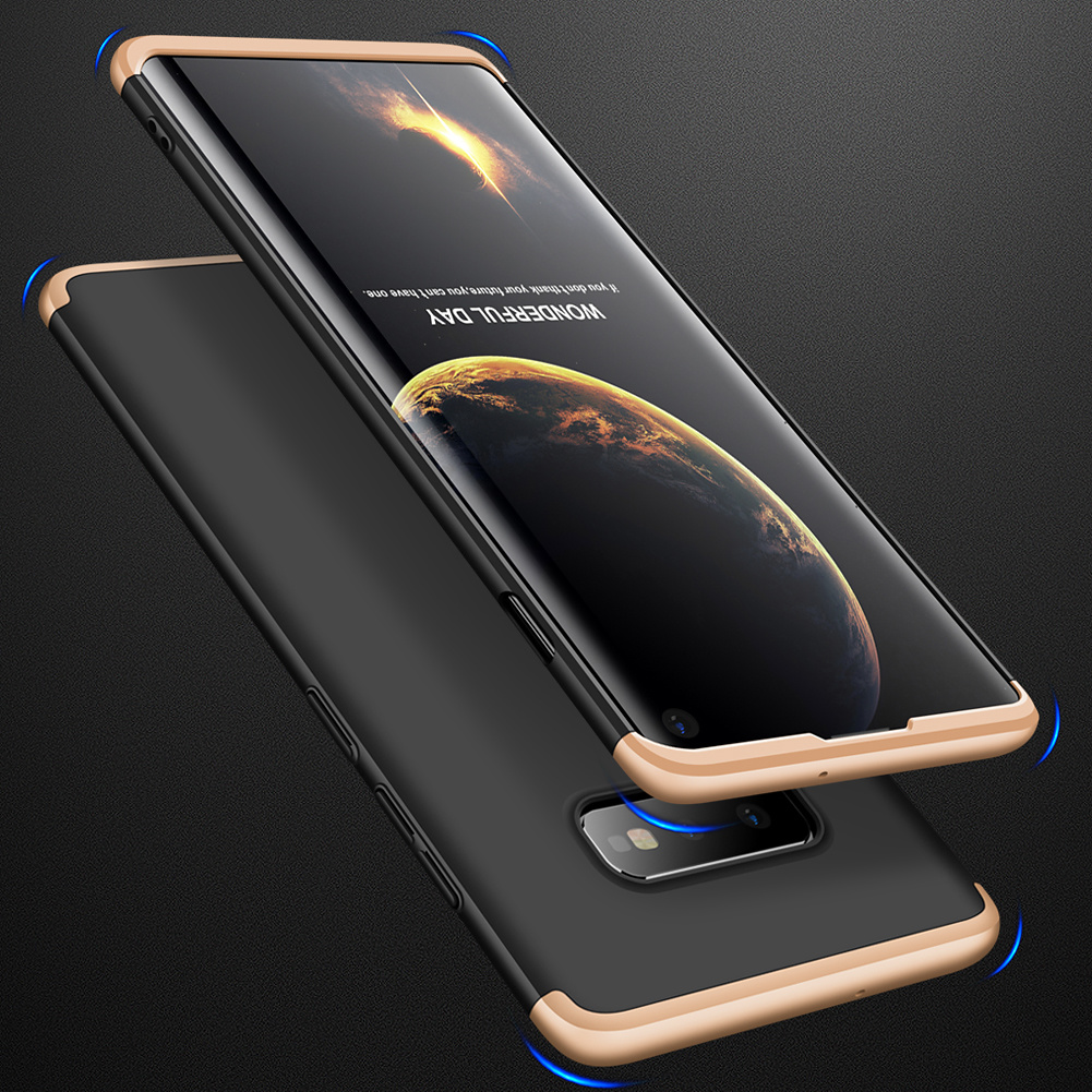 3-delat skal till Samsung Galaxy S10E, svart/guld