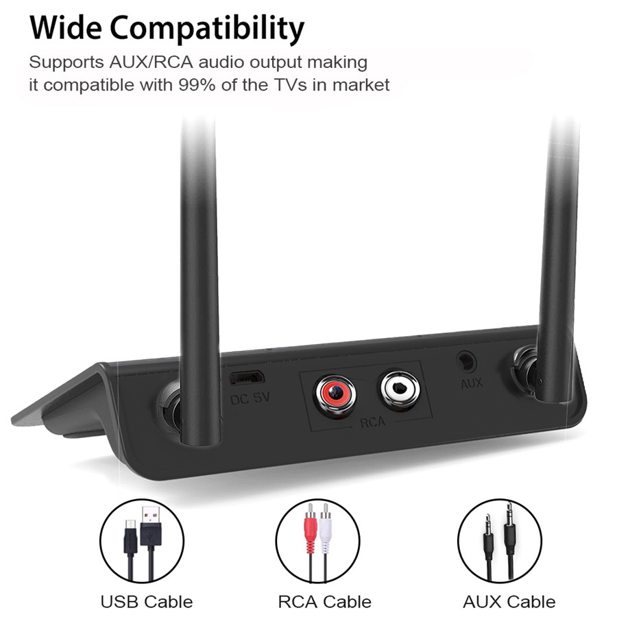 Trådlös Bluetooth 5.0 adapter, 3.5mm, Dual Link, RCA, USB, HiFi