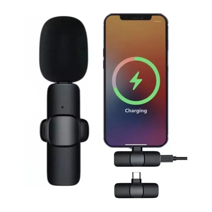 Trådlös lavalier-mikrofon med USB-C-kontakt, 60mAh