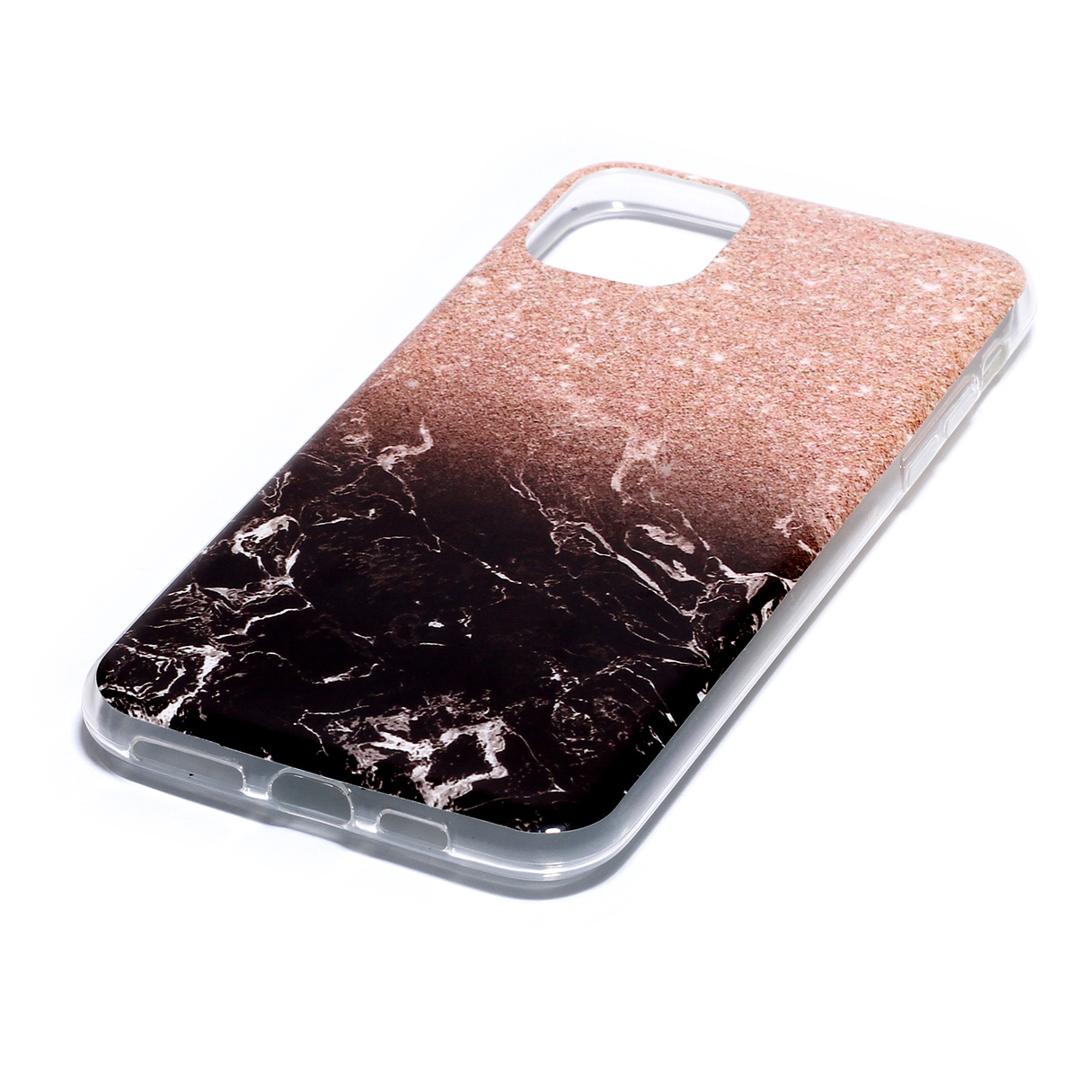 Trendigt marmorskal med mönster, iPhone 11 Pro Max, brun/svart